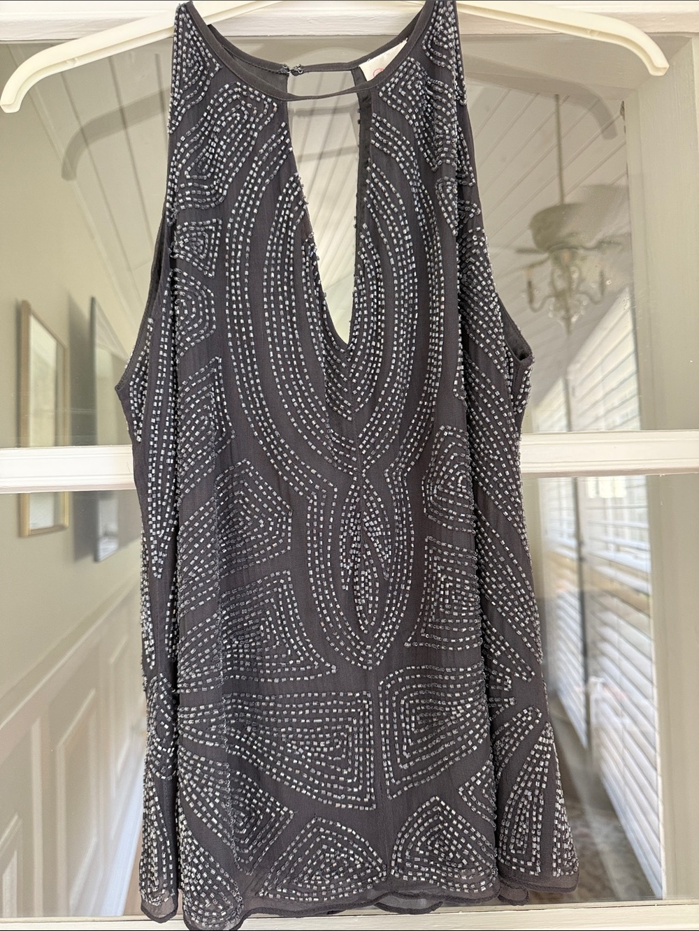 Parker Slate Gray Beaded Tank | XS